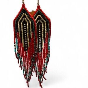 Colorful‎ Beaded Fringe Earrings